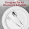 Smarty Had A Party Silver Disposable Plastic Mini Flatware Set - Dessert Spoons and Dessert Forks (960 Guests), 1920PK 790-SVCS-CASE - alternate 3
