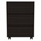 Homeroots 18" Black Three Drawer Rolling Cabinet 403737 - alternate 1