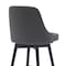Homeroots 30" Gray and Black Faux Leather with Solid Wood Swivel Bar Height Bar Chair 534482 - alternate 2