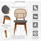 Leisuremod Holbeck Dining Chair with Upholstered Leather Seat and Beech Wood Legs, Grey HC18GR - alternate 4