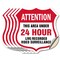 Signmission 24 Hour Surveillance Shield Sign Attenti, 4 inch X 4 inch, Vinyl Decal, 5PK SHI-D-5PACK-4-349 - alternate 1