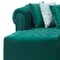 Homeroots Green Velvet U Shaped Three Piece Sofa and Chaise Sectional With Toss Pillows 643892 - alternate 8