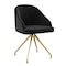 Martha Stewart Sora Upholstered Stationary Office Chair in Black/Polished Brass CH-222119-BK-GLD-MS - alternate 1
