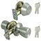 Prosource Deadbolt and Entry Lockset, Turnbutton Lock, Tulip Design, Stainless Steel, 3 Grade BS621BRA4B - alternate 1