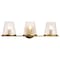 Nuvo Valentine, 3 Light Vanity, Vintage Brass Finish, Hammered Glass 60/8263 - alternate 6