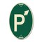 Signmission P Symbol With Up Arrow Pointing Right, 12 Inch X 18 Inch Architectural Oval, Heavy Gauge Aluminum A-OV-G-1218-23509 - alternate 1