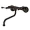 Kingston Brass Double-Handle Wall Mount Bathroom Faucet, Oil Rubbed Bronze KS315ORB - alternate 1