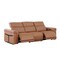 Homeroots 100" Chestnut Top Grain Leather Reclining Metal USB Sofa 720358 - alternate 5