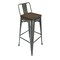 Homeroots Set of Four 30" Brown and Gray Solid Wood and Metal Low Back Bar Height Bar Chairs, 4PK 555107 - alternate 3