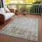 Homeroots 5' X 8' Chocolate Damask Washable Indoor Outdoor Area Rug 607687 - alternate 5