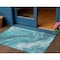 Homeroots 3' X 5' Teal Blue Gray And Ivory Abstract Washable Indoor Outdoor Area Rug 618208 - alternate 1