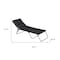 Homeroots 28" Black and Steel Outdoor Chaise Lounge with Black Cushion 373468 - alternate 3