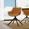 Leisuremod Markley Modern Leather Dining Swival Arm Chair in Light Brown ESCBL-26-BR - alternate 7