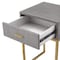 Homeroots 24" Gold and Gray End Table with Drawer 543906 - alternate 3