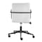 Homeroots White and Black Steel and Faux Leather Adjustable Swivel Rolling Office Chair 544968 - alternate 5