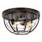 Jonathan Y Lyla 15.8 in. 3-Light Rustic Farmhouse Iron LED Flush Mount, Wood Finished/Oil Rubbed Bronze JYL1308A - alternate 1