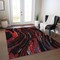 Homeroots 8' X 10' Black Red And Gray Abstract Washable Indoor Outdoor Area Rug 600213 - alternate 5