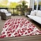 Homeroots 3' X 5' Red And White Abstract Washable Indoor Outdoor Area Rug 559319 - alternate 6