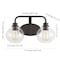 Jonathan Y Sandrine 17.5" 2-Light Iron/Seeded Glass Cottage Rustic LED Vanity Light, Oil Rubbed Bronze JYL7527A - alternate 9