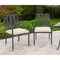 Homeroots Set of Two Dark Gray Aluminum Outdoor Stacking Dining Chairs with Beige Cushion, 2PK 489552 - alternate 6