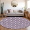 Homeroots 8' Purple And Ivory Round Geometric Washable Indoor Outdoor Area Rug 596059 - alternate 4