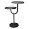 Homeroots 19" Natural and Black Solid Wood and Iron Round Double Tray Top End Table 571199 - alternate 4