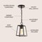 Jonathan Y Ira 6.3 in. Metal LED Pendant, Oil Rubbed Bronze JYL3525B - alternate 8