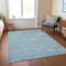 Homeroots 5' X 8' Teal Blue And Aqua Floral Washable Indoor Outdoor Area Rug 609517 - alternate 7