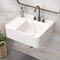 Whitehaus Collection 22 in Rectangular Wall Mount Basin with Widespread Faucet Drilling and Rear Center Drain Location B-RA55-3H - alternate 4
