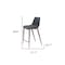 Homeroots Set of Two 26" Black And Brown Faux Leather And Steel Counter Height Bar Chairs 555684 - alternate 2