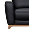 Homeroots 83" Black Leather Sofa With Brown Legs 546407 - alternate 4