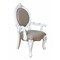Homeroots Gray and White Upholstered Faux Leather And Solid Wood King Louis Back Dining Arm Chairs, 2PK 573422 - alternate 4