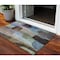 Homeroots 3' X 5' Brown Blue And Green Abstract Washable Indoor Outdoor Area Rug 604354 - alternate 1