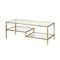Homeroots 45" Gold Glass And Steel Coffee Table With Two Shelves 523329 - alternate 4