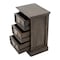 Homeroots Black Wash Three Drawer Nightstand 397617 - alternate 4