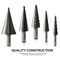 Neiko Step Drill Bit Set, 5 Piece, 4mm- 35mm, Metric, Two Flute Step Down Bits, 135 Degree Point 10198A - alternate 4