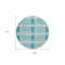 Homeroots 8' Teal Blue Gray And Ivory Round Plaid Washable Indoor Outdoor Area Rug 597591 - alternate 6