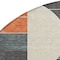 Homeroots 8' Gray Gold And Salmon Round Geometric Washable Indoor Outdoor Area Rug 617982 - alternate 5