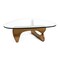 Homeroots 50" Clear And Brown Glass And Solid Wood Triangle Coffee Table 520854 - alternate 4