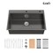 Wrightmaster 33 in. Drop-In Single Bowl 20 Gauge Black Stainless Steel Kitchen Sink with Drain and Hook ZOR-SS-BL-01 - alternate 1