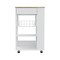 Homeroots White and Brown 22in Rolling Kitchen Cart With Storage 477881 - alternate 1