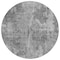 Homeroots 8' Round Gray Round Abstract Washable Non Skid Indoor Outdoor Area Rug 564265 - alternate 3