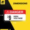 Fuel Stickers Danger High Voltage Stickers, Small, Heavy-Duty Labels for Machinery and Equipment, 2in x 1in, 4PK Z-2X1VOLT-4PK - alternate 4