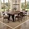 Homeroots Seven Piece Dark Brown and Black Solid Wood Live Edge Dining Set with Six Chairs 590254 - alternate 4