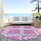 Homeroots 8' Blush And Ivory Round Geometric Washable Indoor Outdoor Area Rug 593752 - alternate 5