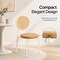 Leisuremod Euston Velvet Dining Chair with Woven Rattan Backrest & Stainless Frame, 2PK ECW17BR2 - alternate 4