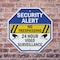Signmission Security Alert No Trespassing 24 Ho, 6 inch X 6 inch, Plastic Sign, 2PK OC-P-2PACK-6-185 - alternate 6
