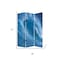 Homeroots 72" Blue And White Canvas Folding Three Panel Screen Room Divider 274862 - alternate 3