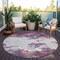 Homeroots 8' Eggplant Gray And Ivory Round Abstract Washable Indoor Outdoor Area Rug 599480 - alternate 3