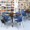 Regency Round Kee Adjustable Classroom Table W/ 4 Andy Stack Chairs, 48 in W, 48 in L, Neo Walnut TB48RNDNWAPBK40NV - alternate 4